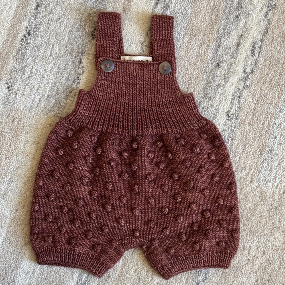 Misha & Puff, Popcorn Romper, Chestnut, 6/12m